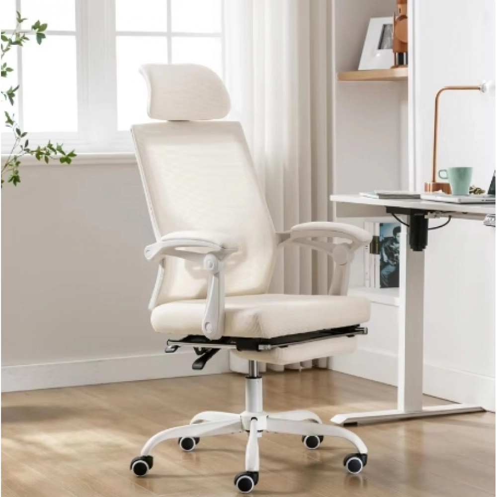 Mesh Ergonomic Office Chair Footrest Home Office Desk Chair with Headrest and Backrest 90-135 Adjustable Computer Executive