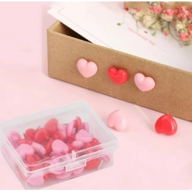 50pcs/box Cute Heart Plastic Push Pins Assorted Ma..