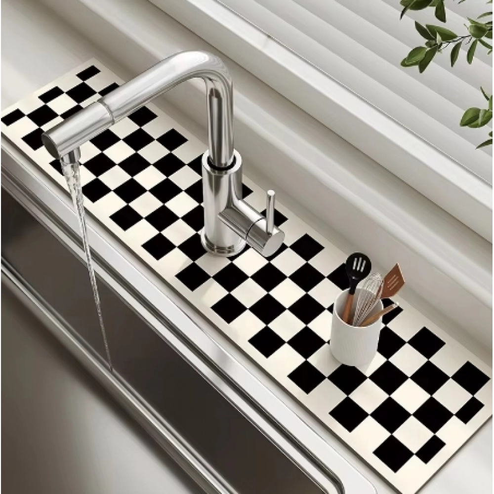 Sink Faucet Drain Pad Table Mat Absorbent Diatom Mud Toilet Pad Non-slip Anti-mildew Mat For Kitchen Countertop Dining