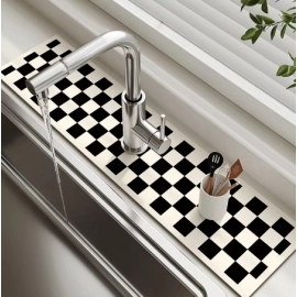 Sink Faucet Drain Pad Table Mat Absorbent Diatom Mud Toilet Pad Non-slip Anti-mildew Mat For Kitchen Countertop Dining