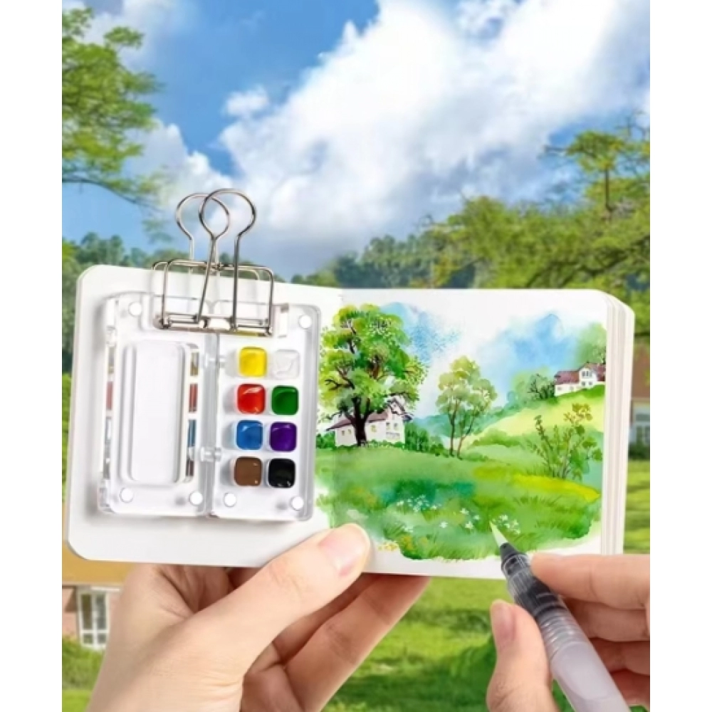 Acrylic Mini Watercolor Palette Empty 8/15 Grid Portable Paint Box Travel Painting Watercolor Packaging Paint Tray Art Supplies