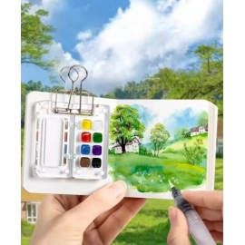 Acrylic Mini Watercolor Palette Empty 8/15 Grid Po..