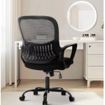 Office Computer Desk Managerial Chair,Ergonomic Mid-Back Mesh Rolling Work Swivel Chairs with Wheels,Lumbar Support,Arms
